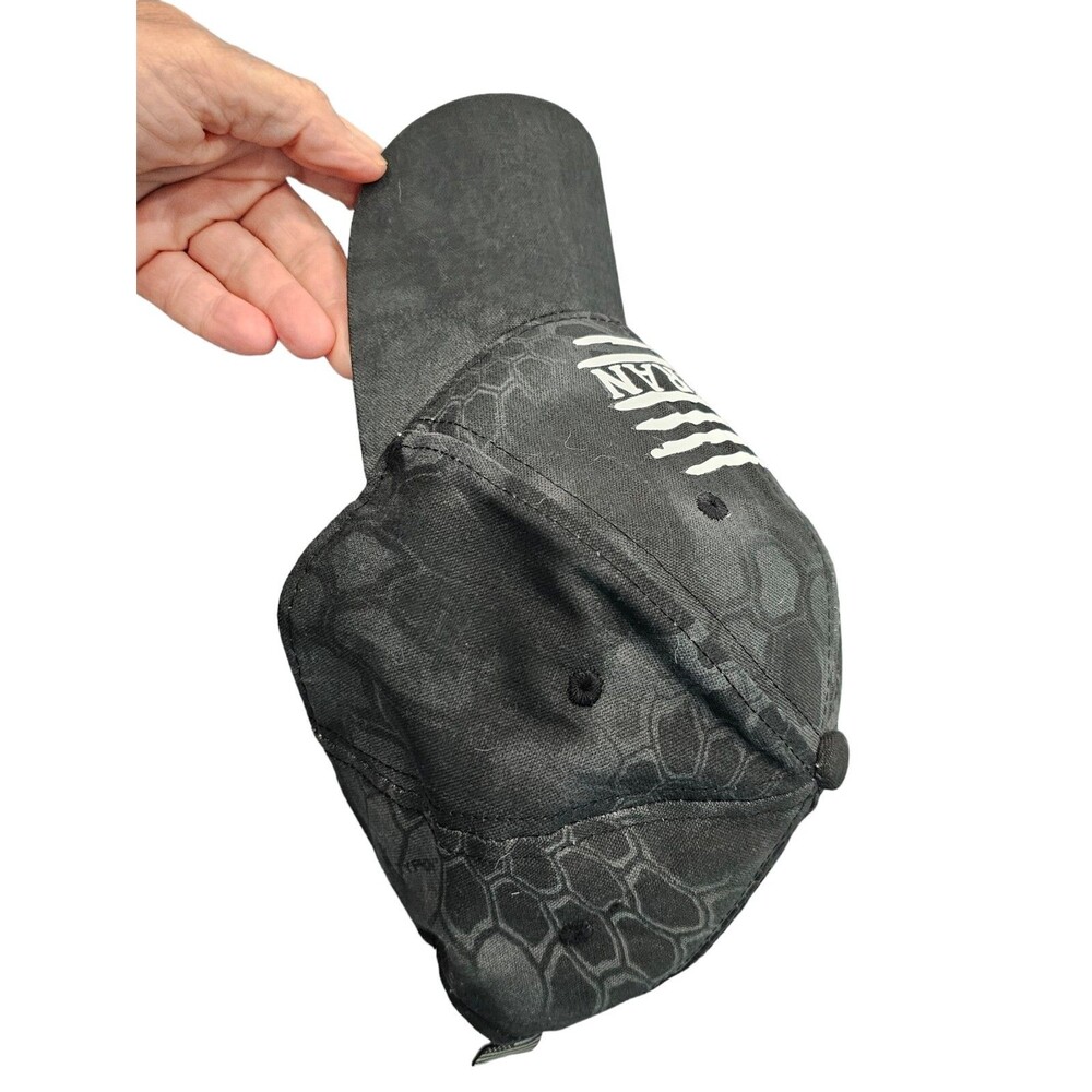 Kryptek Veteran Embroidered Flag Hat Adjustable Black - Picture 5 of 10